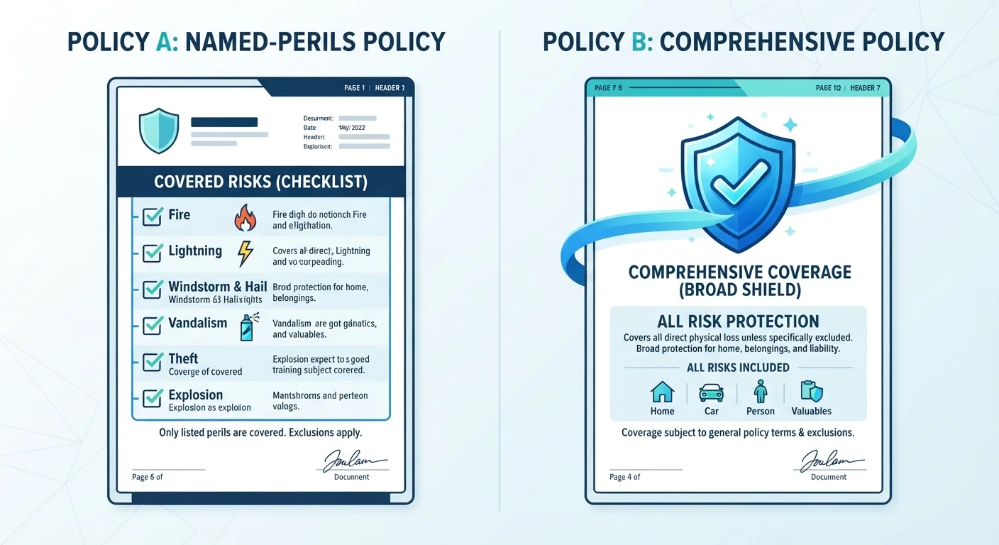 Named Perils vs. Open Perils Policies: What Each Covers by Default