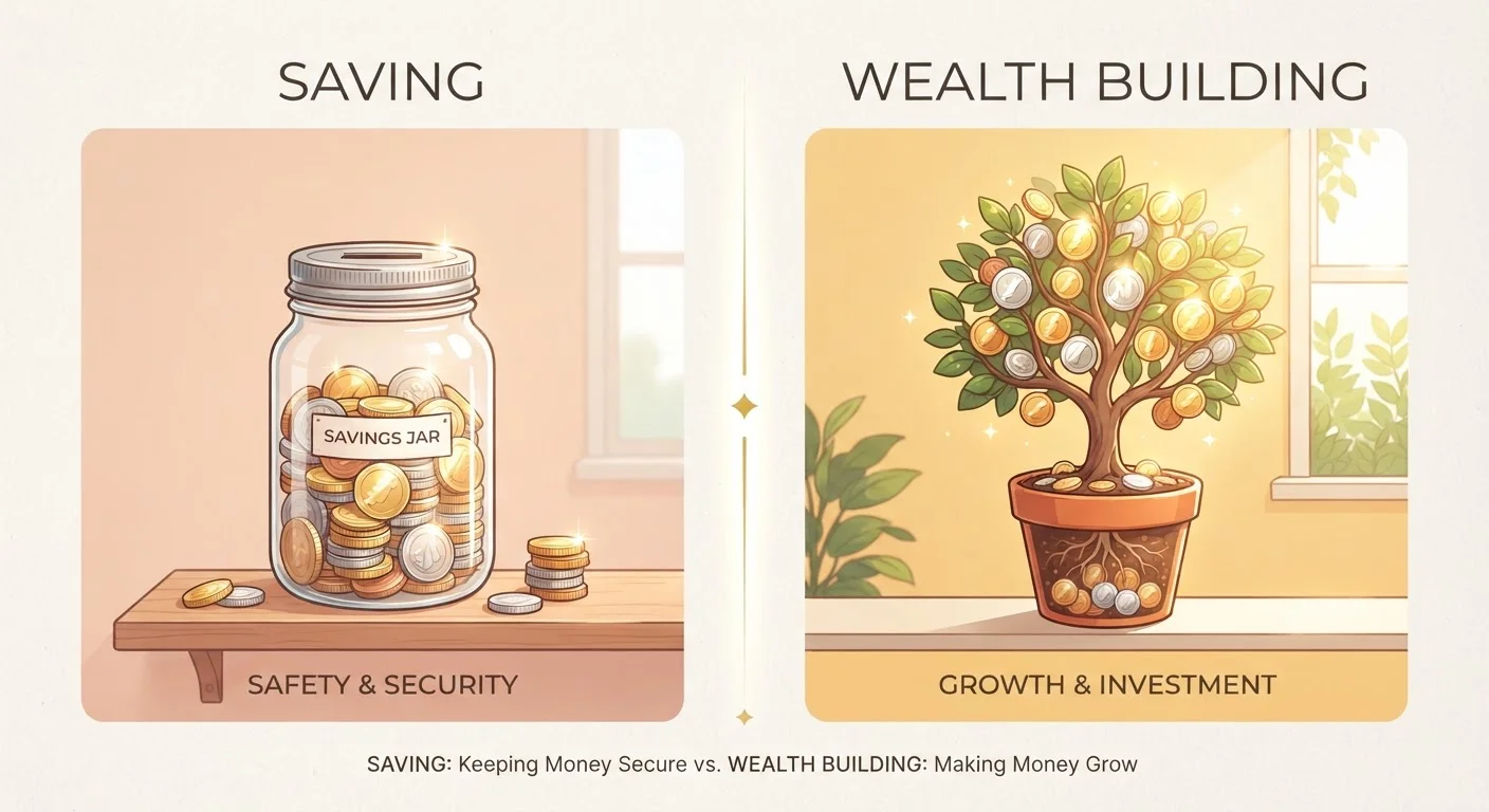 The Difference Between Saving Money and Building Wealth
